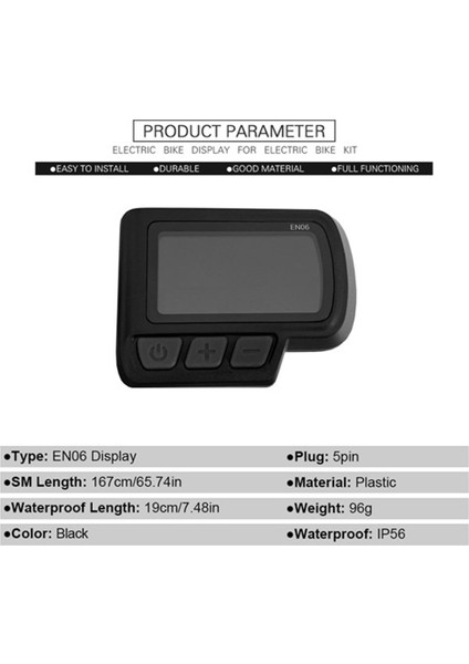 Sm Konnektörlü Elektrikli Bisiklet Scooter EN06 Için Usb'li 24V 36V 48V Elektrikli Bisiklet Paneli LCD Ekran (Yurt Dışından)