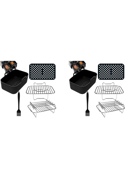 10 Adet Çift Sepet Airfryer Parçaları Ninja Foodi AF300UK AF400UK, Kule T17088, Anında Çift Bölge Derin 7.6l-9.6l (Yurt Dışından)