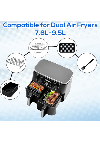 10 Adet Çift Sepet Airfryer Parçaları Ninja Foodi AF300UK AF400UK, Kule T17088, Anında Çift Bölge Derin 7.6l-9.6l (Yurt Dışından) fırsatları