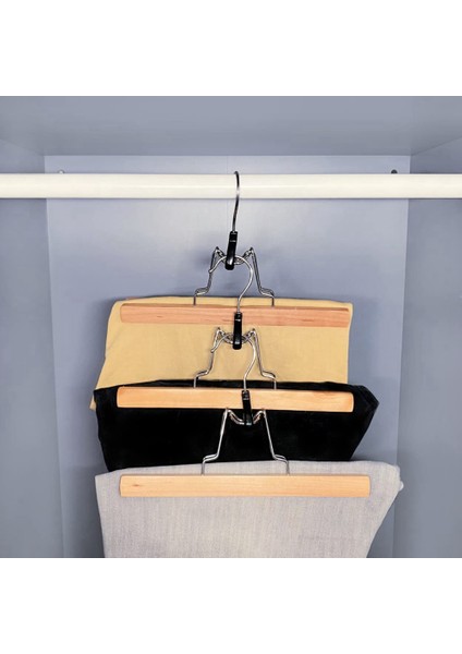 8'li Paket Ev Pantolonluk, Ahşap Sedye, Sıkıştırma Askısı, Döner Kancalı, Yatak Odası Elbise Düzenleyici (Yurt Dışından) modelleri