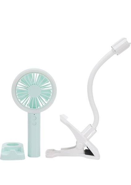 2ın1 LED Işıklı Taşınabilir USB Fan Soğutucu Mini Fanlar Kullanışlı Klipsli Küçük Masa Masaüstü USB Soğutma Fanı 3 Hız Ayarlanabilir Tabanlı (Yeşil) (Yurt Dışından)