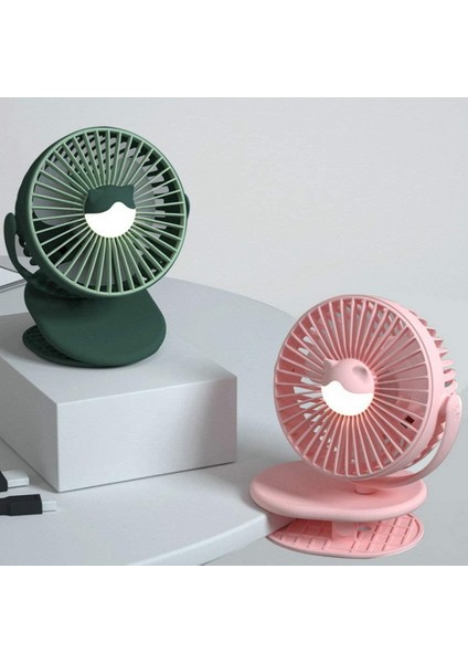 USB Masa Fanı Şarj Edilebilir Powered Fan Kumandalı Mini Klipsli Ev Ofis Yatak Odası Seyahat Için Fan, Yeşil (Yurt Dışından)