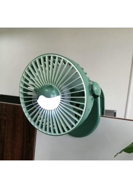 USB Masa Fanı Şarj Edilebilir Powered Fan Kumandalı Mini Klipsli Ev Ofis Yatak Odası Seyahat Için Fan, Yeşil (Yurt Dışından)