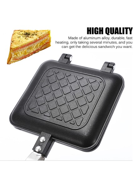 Izgara Sandviç Makinesi Ekmek Tost Kahvaltı Makinesi Hotdog Sandviç Tava Yapışmaz Alüminyum Çevirme Tava Mutfak Aracı (Yurt Dışından)