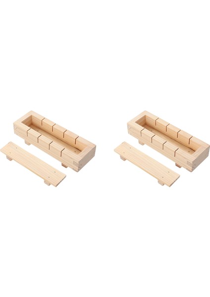 2x Ahşap Suşi Yapımcısı Pirinç Kalıp Suşi Yapma Seti Mutfak Aksesuarları Pişirme Aracı Için Set (Yurt Dışından)