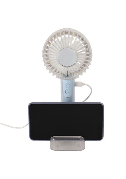 Taşınabilir Kristal Fan Mini USB Gece Lambası Fanı El Aynası Küçük Fan (Mavi) (Yurt Dışından) modelleri