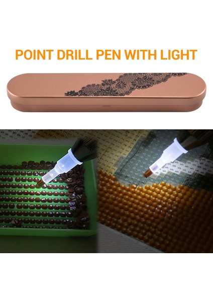 5d Nokta Matkap Kalem Kare Yuvarlak Matkap Dıy Aksesuarları USB Kablosu ile Aydınlatma Aracı (Yurt Dışından)