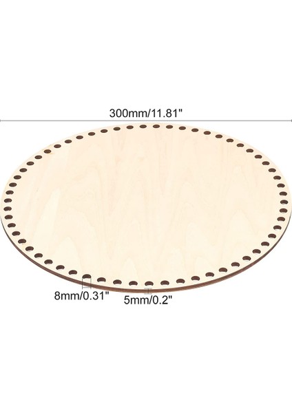 30CM Doğal Ahşap Sepet Alt Delikli, Daire Boş Ahşap Taban Dıy Örgü Tığ Işi Çanta Alt Şekillendirici Zanaat (Yurt Dışından)