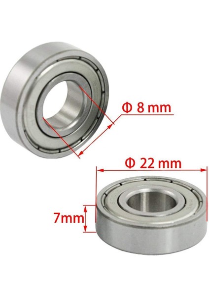 25 Adet 608 Zz , 608ZZ Metal Çift Korumalı Minyatür Derin Oluklu Kaykay (8mm x 22MM x 7mm) (Yurt Dışından) fiyatları
