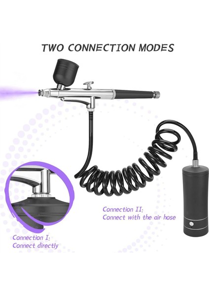 Airbrush Kıt Akülü Şarj Edilebilir Kompresör Airbrush Seti, Model Boyama, Çivi, Makyaj B'yi Otomatik Olarak Yönetir (Yurt Dışından)