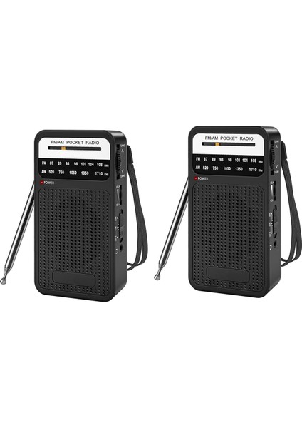 2x Am Fm Cep Radyosu, Hoparlörlü Transistörlü Radyo, Kulaklık Jakı, Iç Mekan, Dış Mekan Kullanımı Için Taşınabilir Radyo (Yurt Dışından)