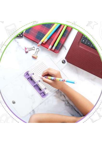 2 Takım Mini Temizle 3 Halka Bağlayıcı Kapakları Bağlayıcı Iç Kağıt Torba Şeffaf Yumuşak Pvc Defter Kapatma Bağlayıcı (Yeşil, Mor) (Yurt Dışından) fırsatları