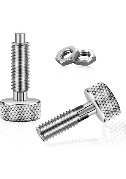 2 Adet El Geri Çekilebilir Yaylı Piston Paslanmaz Çelik Kilitleme M6 Tipi Haddeleme Araç Kutusu Paketleme (Yurt Dışından)