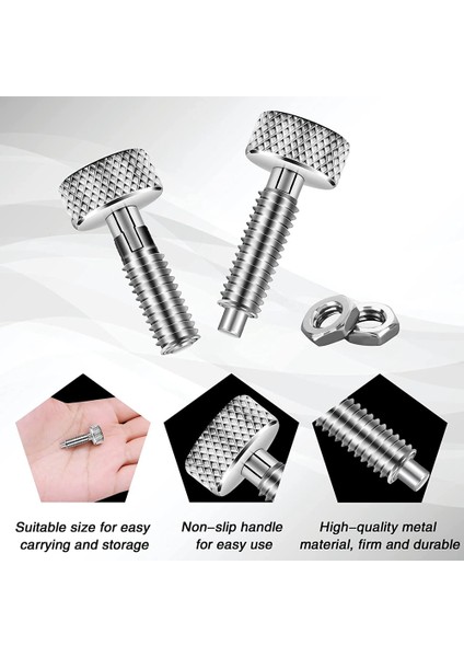 2 Adet El Geri Çekilebilir Yaylı Piston Paslanmaz Çelik Kilitleme M6 Tipi Haddeleme Araç Kutusu Paketleme (Yurt Dışından)