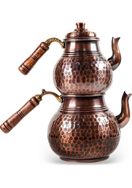 Bakır Eskitme Dilim Çaydanlık 2