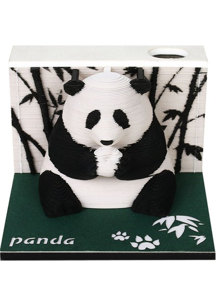 3D Sanat Panda Masaüstü Süsleme, Masaüstü Dekorasyon, Kendi Başına Yap Kağıdı Oyma Sanat Zanaat Panda Ofis Için (Yurt Dışından)