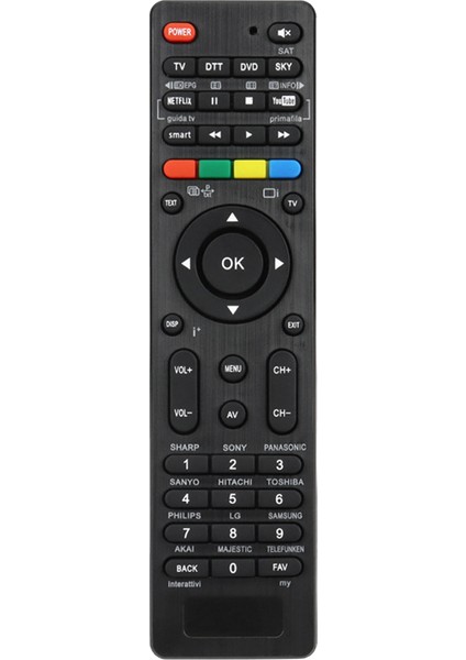 Tv Dtt DVD Için 4'ü 1 Arada Evrensel Uzaktan Kumanda Tek Tuşla Arama Otomatik Eşleştirme (Yurt Dışından)