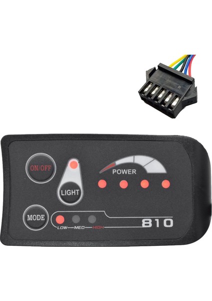 S810 E-Bisiklet Ölçer LED Ekran IP65 36 V Uart Elektrikli Bisiklet Için Elektrikli Bisiklet Ölçer (Sm 5pın) (Yurt Dışından)
