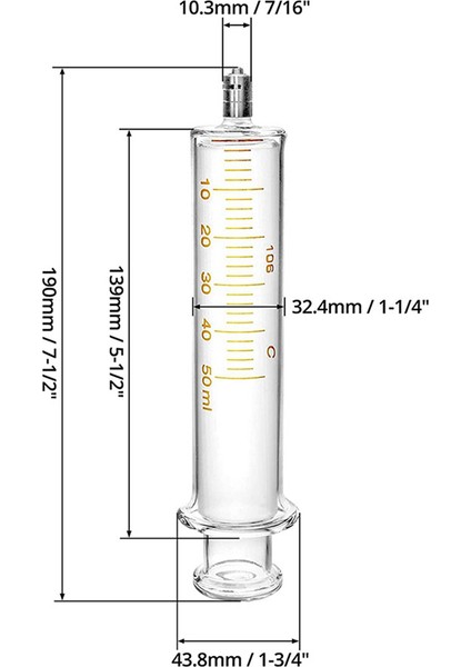 4'lü Paket Luer Lock Yeniden Kullanılabilir Cam Şırınga, Iğnesiz, 50ML (Yurt Dışından) fırsatları