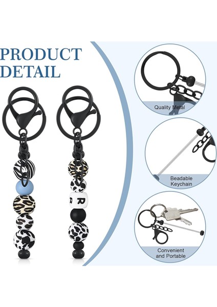 24 Adet Boncuklu Anahtarlık Çubukları Toplu Boncuk Dıy Boş Anahtarlık Metal Boncuklu Anahtarlık Boncuk Anahtarlık El Sanatları Siyah (Yurt Dışından) fiyatları