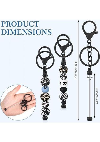 24 Adet Boncuklu Anahtarlık Çubukları Toplu Boncuk Dıy Boş Anahtarlık Metal Boncuklu Anahtarlık Boncuk Anahtarlık El Sanatları Siyah (Yurt Dışından) indirimleri