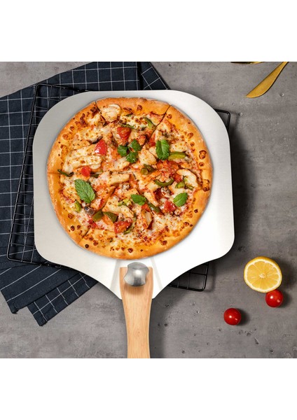 Pizza Kabuğu Alüminyum Metal Pizza Kürek Pizza Küreği Fırın Için Katlanabilir Saplı Çıkarılabilir Pizza Küreği (Yurt Dışından)