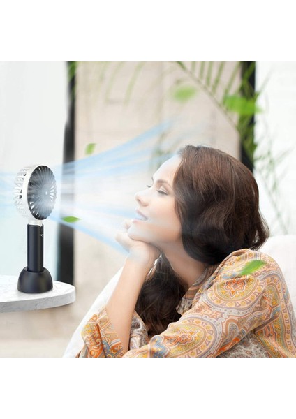 El Tipi USB Fan, Taşınabilir Mini Fan Şarj Edilebilir, Ofis / Dış Mekan / Spor / Ev / Seyahat / Kamp Için Masa Fanı - Siyah (Yurt Dışından)