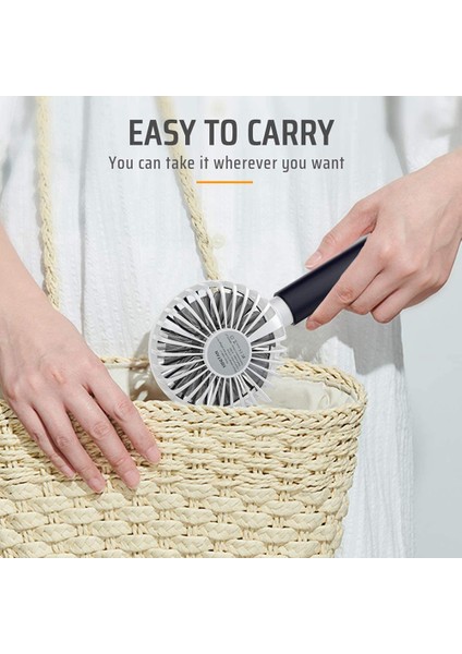 El Tipi USB Fan, Taşınabilir Mini Fan Şarj Edilebilir, Ofis / Dış Mekan / Spor / Ev / Seyahat / Kamp Için Masa Fanı - Siyah (Yurt Dışından)