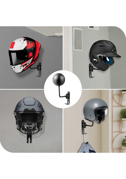 180° Motosiklet Kask Askısı, Dönebilen Metal Kask Tutucu Duvar Montajı, 2 Kancalı Kask Tutucu Bisiklet Kask Askısı,1 (Yurt Dışından)