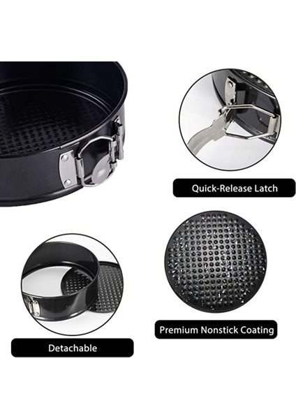 Yaylı Kalıp Tavası, 3 Adet Yapışmaz Çıkarılabilir Bakeware Kek Tavası, 50 Adet Parşömen Kağıt Gömlekleri ve Silikon Spatula (Yurt Dışından)