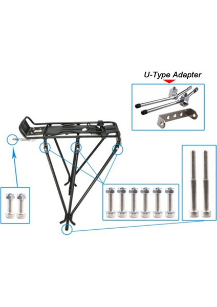 Bisiklet Rafları Alüminyum Alaşımlı Bisiklet Taşıyıcı Arka Bagaj Rafı Raf Aparatı Bisiklet Rafı Taşıyıcı Panniers Bisiklet Parçaları (Yurt Dışından)
