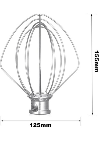 2x Paslanmaz Çelik Çırpma Teli 5K452WW Mutfak Makinesi Için 5KSM90-5KSM185 (Yurt Dışından) modelleri