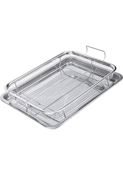 Fırın Için Paslanmaz Çelik Hava Fritöz Sepeti, Sebzelik Tepsisi ve Fırın Sepeti, Fit Kızartma/pastırma/tavuk (Gümüş) (Yurt Dışından)