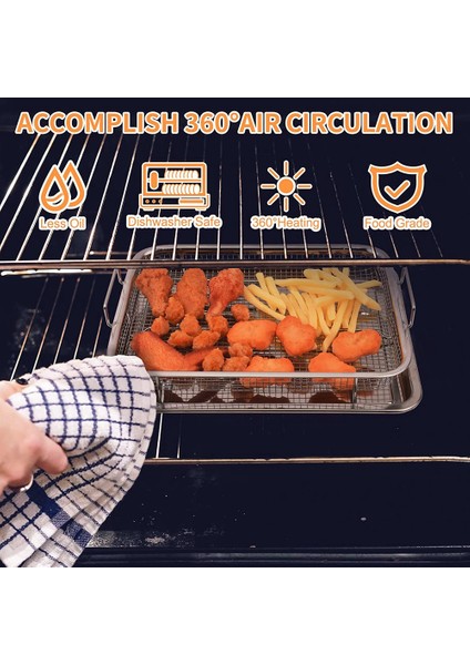Fırın Için Paslanmaz Çelik Hava Fritöz Sepeti, Sebzelik Tepsisi ve Fırın Sepeti, Fit Kızartma/pastırma/tavuk (Gümüş) (Yurt Dışından) fiyatları