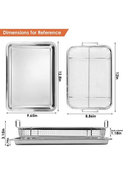 Fırın Için Paslanmaz Çelik Hava Fritöz Sepeti, Sebzelik Tepsisi ve Fırın Sepeti, Fit Kızartma/pastırma/tavuk (Gümüş) (Yurt Dışından) modelleri