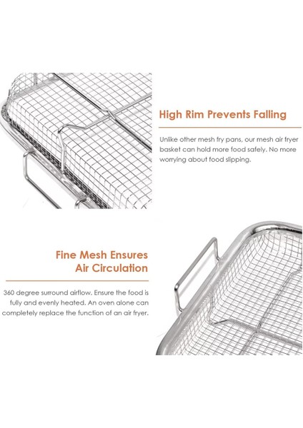 Fırın Için Paslanmaz Çelik Hava Fritöz Sepeti, Sebzelik Tepsisi ve Fırın Sepeti, Fit Kızartma/pastırma/tavuk (Gümüş) (Yurt Dışından) fırsatları