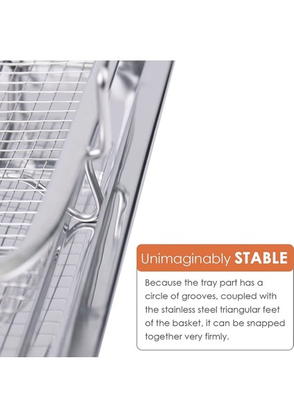 Fırın Için Paslanmaz Çelik Hava Fritöz Sepeti, Sebzelik Tepsisi ve Fırın Sepeti, Fit Kızartma/pastırma/tavuk (Gümüş) (Yurt Dışından) indirimleri