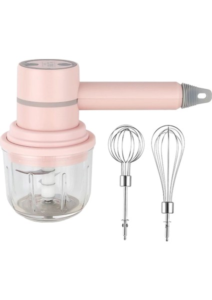 2 In 1 Elektrikli El Mikseri Blender Sarımsak Kıyıcı Taşınabilir Yumurta Çırpıcı USB Şarj Ev Elektrikli El Çırpma Teli C (Yurt Dışından)