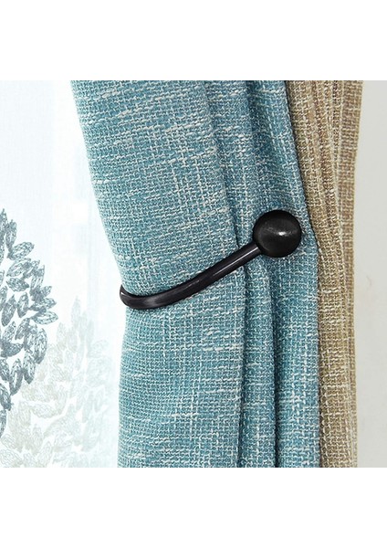 Perde Tiebacks Perdelik Holdbacks Vidalı Basit Vintage Stil (4 Adet Siyah) (Yurt Dışından)