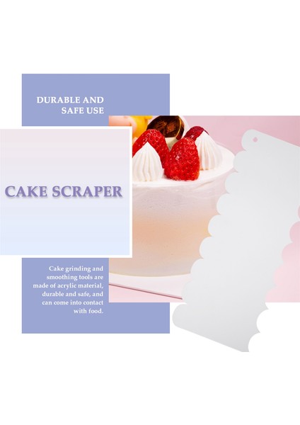 6 Parça Şeffaf Akrilik Buzlanma Buzlanma Buttercream Kek Pürüzsüz Kazıyıcı Kontur Tarak Kek Kenar Pürüzsüz Aracı (Yurt Dışından)