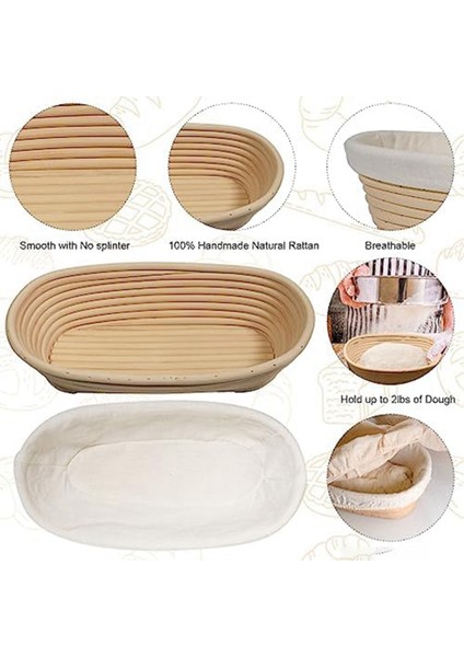 1 Adet Ekmek Pişirme, Oval Ekmek Fermantasyon Sepeti, Un Karıştırıcı Aksesuarları Ile, Mutfak Yapımı Araçları Için Kullanılan (Yurt Dışından)