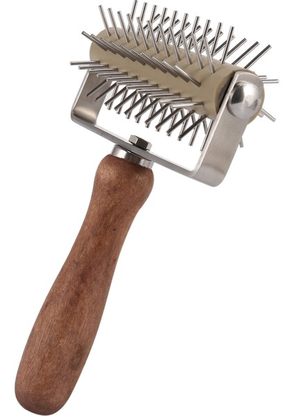 Paslanmaz Çelik Jant Pizza Ekmek Iğne Zımbalar Rulo Pasta Pasta Hamur Pitter Dayanıklı Ahşap Saplı (Yurt Dışından)