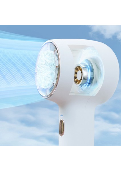 USB Taşınabilir El Fanı Soğutma Elektrikli Fan Masaüstü Ofis Soğutucu Fanlar Çok Fonksiyonlu Küçük Fan 2200MAH -Mavi (Yurt Dışından)