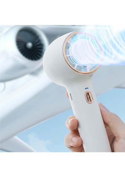USB Taşınabilir El Fanı Soğutma Elektrikli Fan Masaüstü Ofis Soğutucu Fanlar Çok Fonksiyonlu Küçük Fan 2200MAH -Mavi (Yurt Dışından)