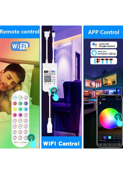 App Kontrollü LED Işık Çubuğu Uzaktan Müzik Senkronizasyonu 5050 Rgb Renk Değiştirme LED Işık Yatak Odası Ev Dekor Için 15 M Ab Tak (Yurt Dışından) modelleri