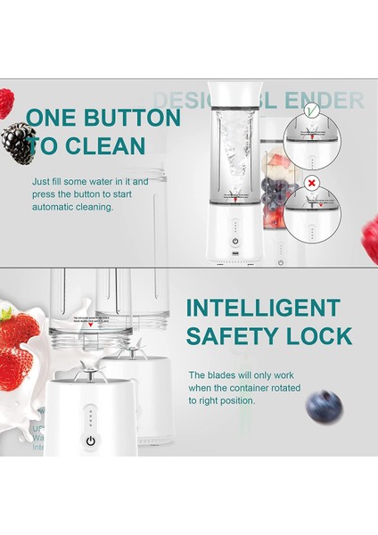 Taşınabilir Blender, USB Şarj Edilebilir Smoothie Blender Kupası, Shake ve Smoothie'ler Için Kişisel Boyutlu Blender, (Yurt Dışından) fiyatları