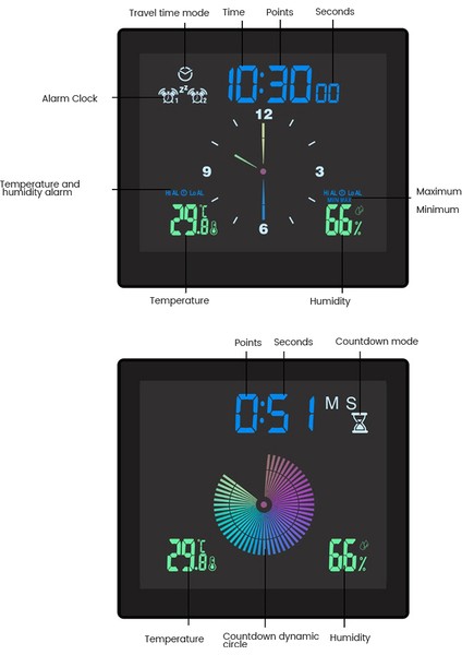 Banyo Su Geçirmez Duvar Saati Duş Saatleri Zamanlayıcı Dijital Elektronik Duvar Saati Mutfak Tuvalet Zamanı Siyah (Yurt Dışından) modelleri