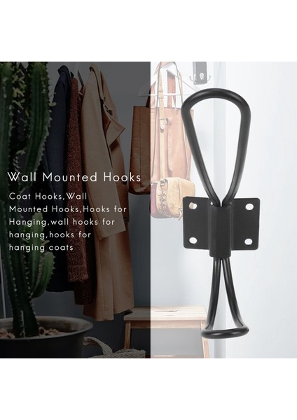10 Adet Rustik Metal Ceket Kancaları Duvara Monte Kancalar Çift Vintage Kanca Asılı Dekoratif Çiftlik Evi Giriş Yolu Kancaları (Yurt Dışından)