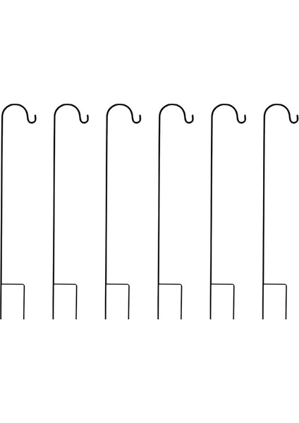 6x Çoban Kanca Pasa Dayanıklı Bahçe Hissesi Açık Metal Bitki Standı Askı Kuş Besleyici Kutup 120X10X1 cm (Yurt Dışından)