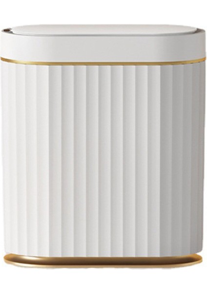 Akıllı Çöp Kutusu Kapasitesi Mutfak Banyo Çöp Kutusu Otomatik Indüksiyon Su Geçirmez Kapaklı Çöp Kutusu USB Kablosu (Yurt Dışından)